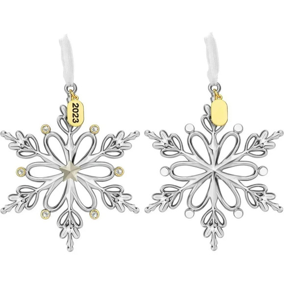 2023 Christmas Metallic Snowflake Home Decoration Tree Hanging Pendant - Picture 2 of 7